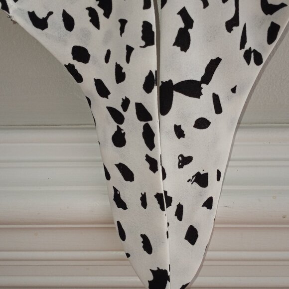 Animal Print Black & White Short Sleeve Blouse Size XXL 100% Polyester - Picture 4 of 11